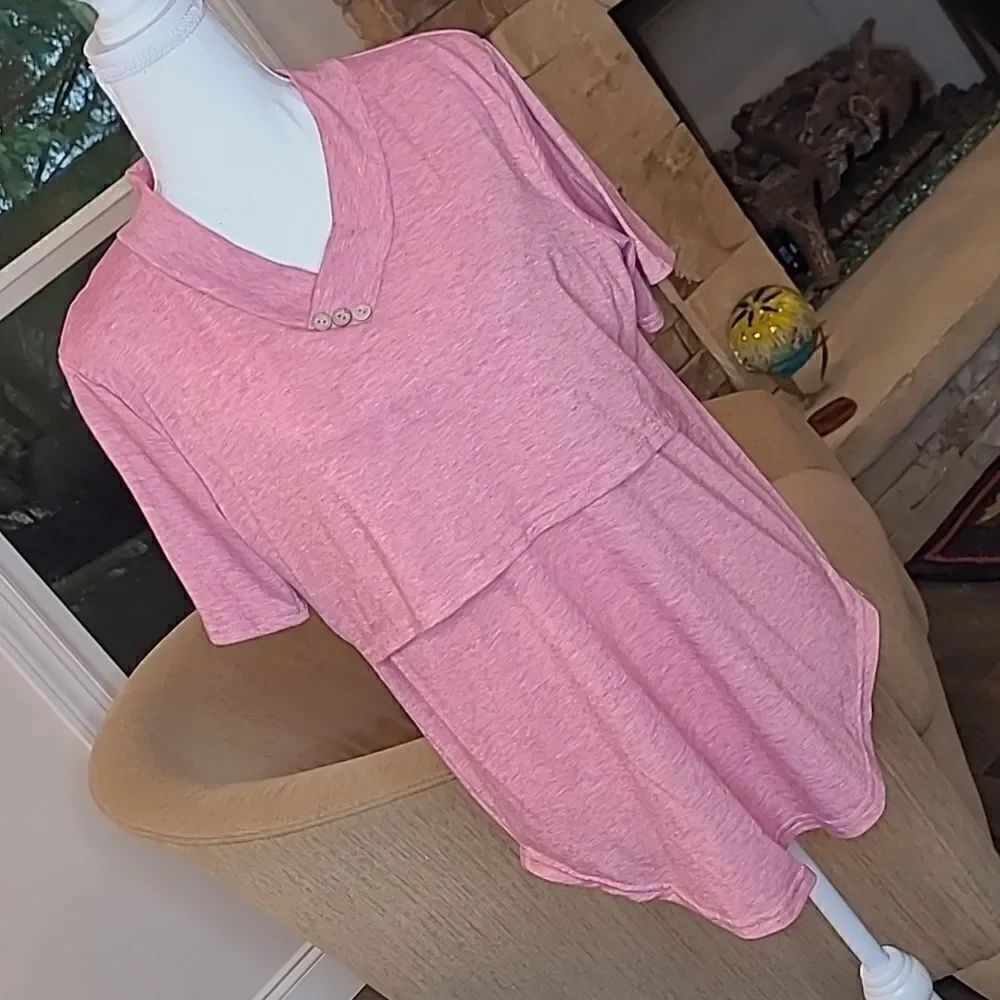 Large Pink Shirt with Buttons